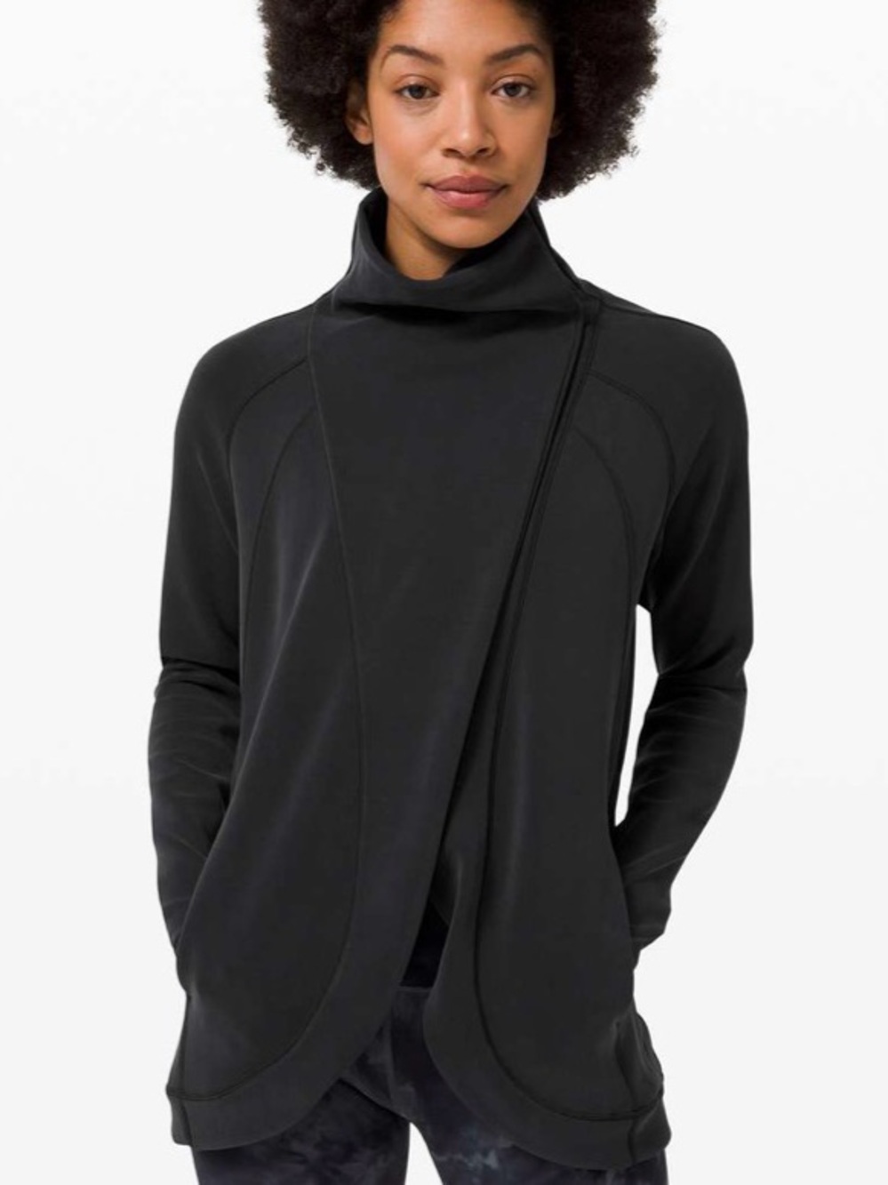 lululemon athletica Black Draped Asymmetrical Rally Wrap Jacket